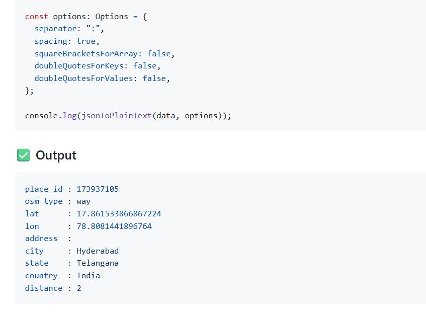Json To Plain Text